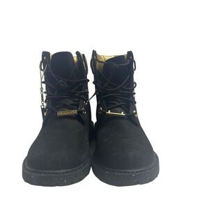 TIMBERLAND Women’s Rebolt  Boot Black Gold Size 6 Nubuck Suede Leather Lace Up